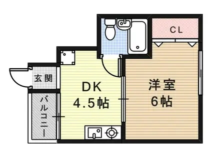 オスロビル(1DK/5階)の間取り写真