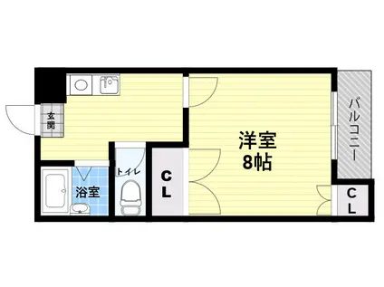 グリーンハイツ武庫川(1K/3階)の間取り写真