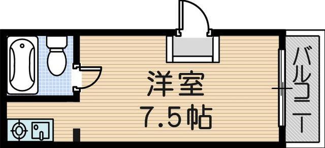 アヴァンス尼崎(ワンルーム/4階)の間取り写真
