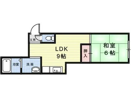 松本マンション1(1LDK/3階)の間取り写真