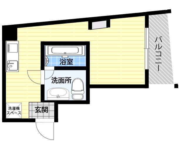 朝日プラザアペックスコート西難波(ワンルーム/3階)の間取り写真