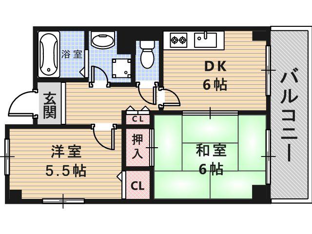 ピアントレー(2DK/10階)の間取り写真