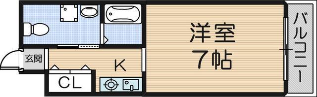 プレステージO-01(1K/2階)の間取り写真