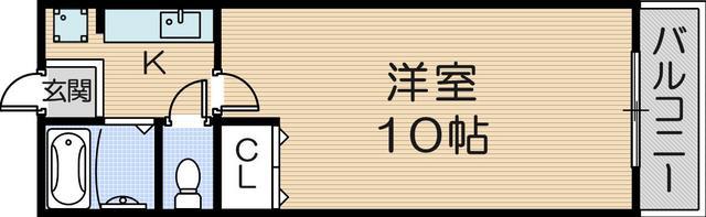 オリンピアン尼崎(1K/3階)の間取り写真