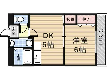 サンフルマンション(1DK/1階)の間取り写真