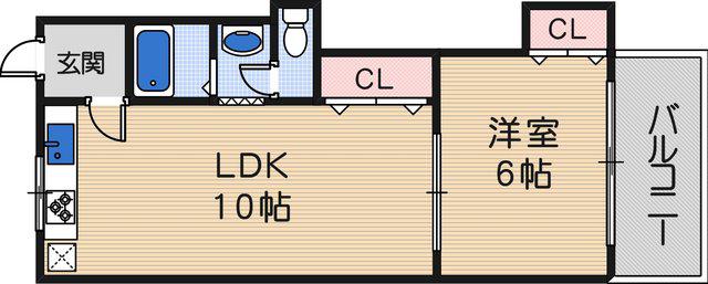 マロンハイツ(1LDK/3階)の間取り写真