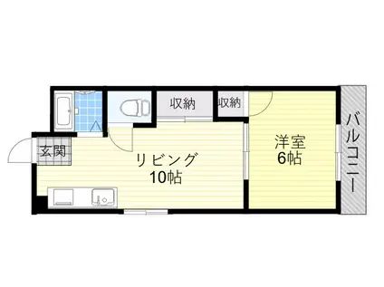 攝陽ハイツ(1DK/2階)の間取り写真