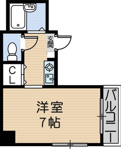 メゾン出口(1K/4階)の間取り写真