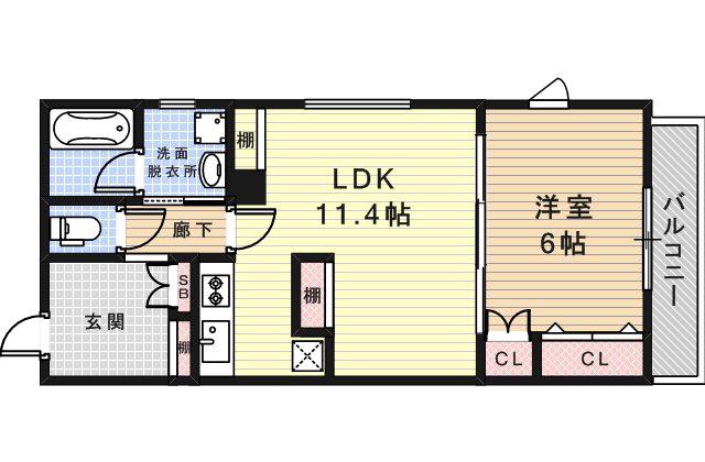 メゾン七松2(1LDK/2階)の間取り写真