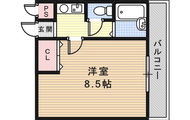 クレールステュディオ(1K/2階)の間取り写真