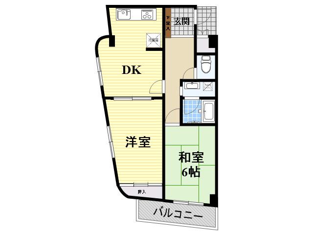 宮崎ハイツ(2DK/3階)の間取り写真
