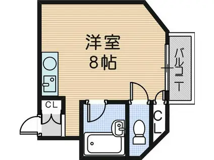 エメラルド大物(ワンルーム/2階)の間取り写真