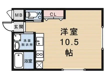 ウエスト・ヴィレッジ(ワンルーム/2階)の間取り写真