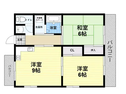 サンライフ共栄第1(2LDK/2階)の間取り写真
