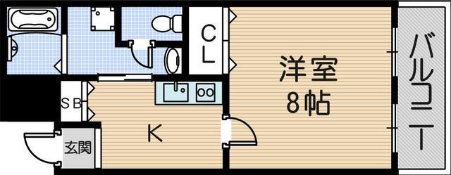 ROCK(1K/6階)の間取り写真