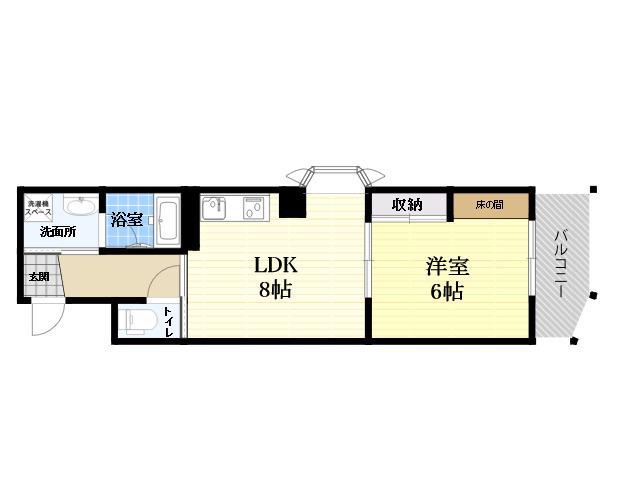 アメニティ宮前公園(1LDK/1階)の間取り写真