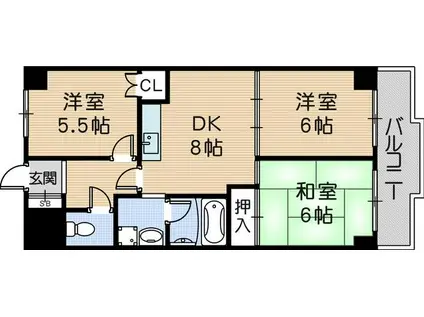 ビューハイツプリムラ(3DK/4階)の間取り写真