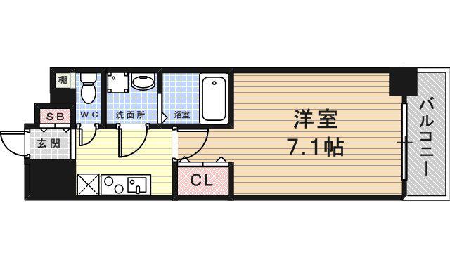 エスキュート尼崎(1K/2階)の間取り写真