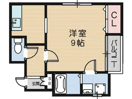 ラフォルテM(1K/3階)の間取り写真