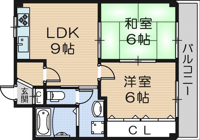 エクセルコートツー(2LDK/3階)の間取り写真