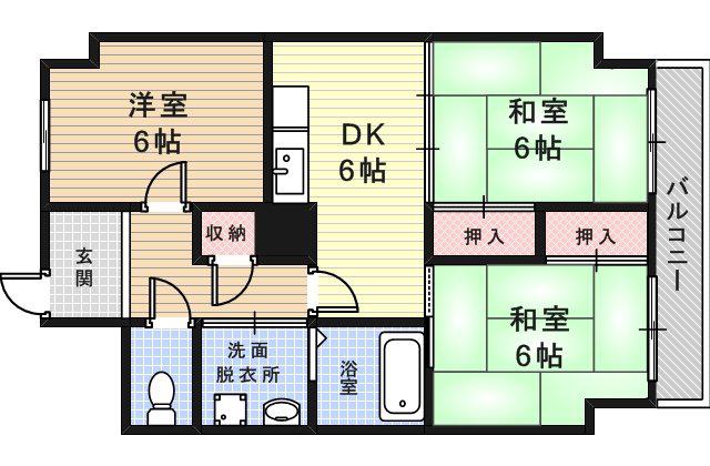 ルキア武庫川(3DK/5階)の間取り写真