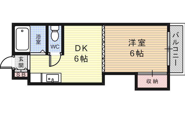 パールハイツ21(1DK/4階)の間取り写真