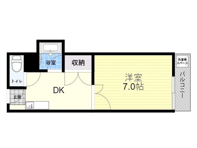 パールハイツ21(1DK/3階)の間取り写真