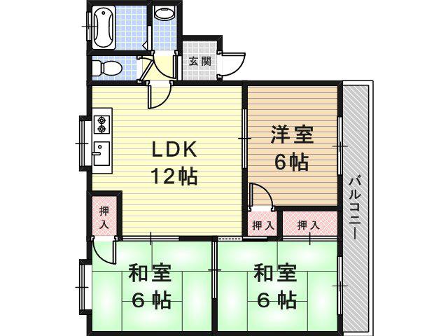 ルミエール水明(3LDK/3階)の間取り写真
