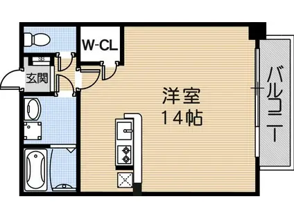 OS RESIDENCE 尼崎(ワンルーム/2階)の間取り写真