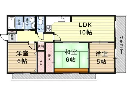 アビテ琴浦(3LDK/5階)の間取り写真