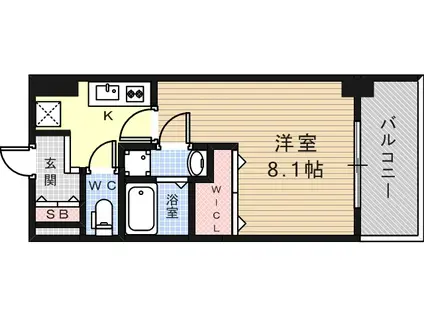 エクセルコート昭和通 -BRIGHT PLACEー(1K/2階)の間取り写真