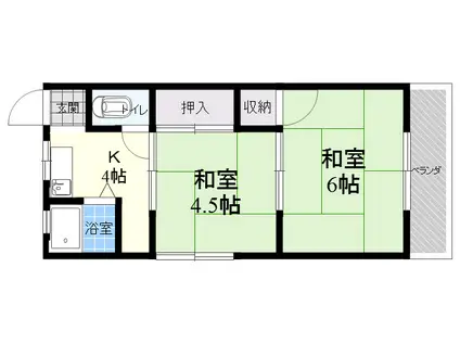 豊田文化(2K/1階)の間取り写真