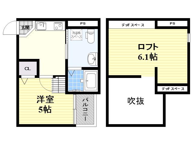 ほっとスマイル尼崎(1K/1階)の間取り写真