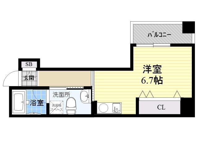 リヴァージュ尼崎(ワンルーム/2階)の間取り写真