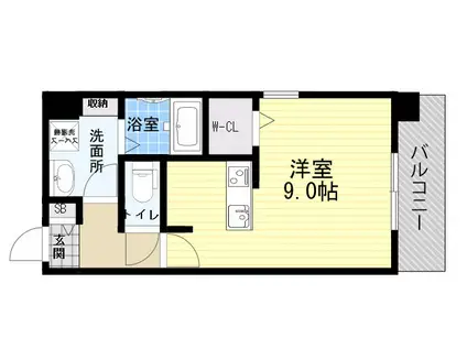 LE CINQ 尼崎東(ワンルーム/4階)の間取り写真