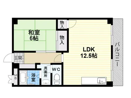 マンションイワタ(1LDK/3階)の間取り写真