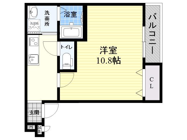 フジパレス西本町5番館(1K/3階)の間取り写真