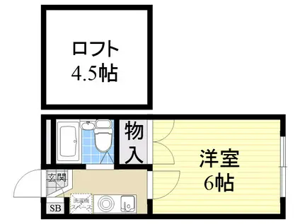 エンジェルコスモ稲葉荘3(1K/2階)の間取り写真