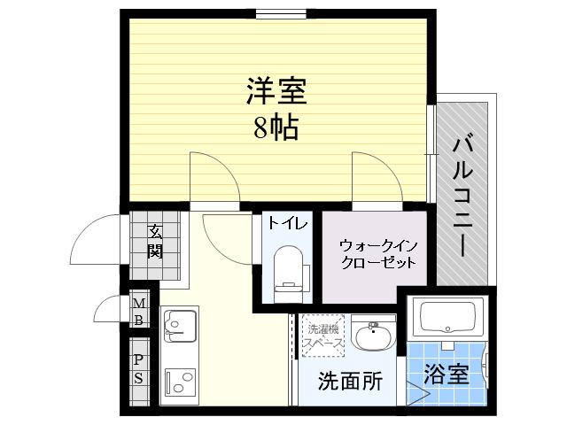 フジパレス東桜木町イースト(1K/2階)の間取り写真