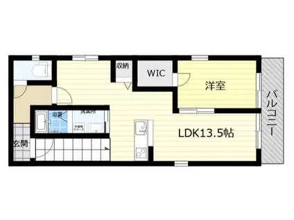 ウエストヒルズ(1LDK/3階)の間取り写真