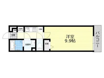 リブリ尼崎メゾン(1K/3階)の間取り写真