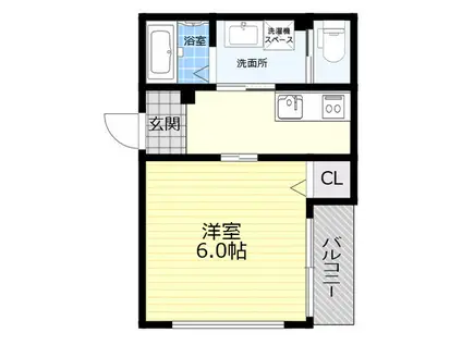 ALEGRIA尼崎(1K/1階)の間取り写真