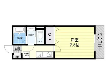 CASA武庫川イースト(1K/1階)の間取り写真