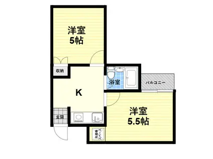 メイプル1番館(2K/4階)の間取り写真