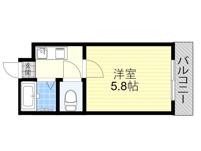 リエゾン塚口(1K/2階)の間取り写真