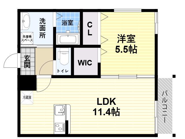 フジパレス尼崎西立花(1LDK/1階)の間取り写真