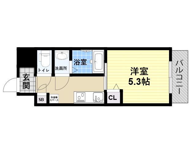 フォーリアライズ昭和南通I(1K/2階)の間取り写真