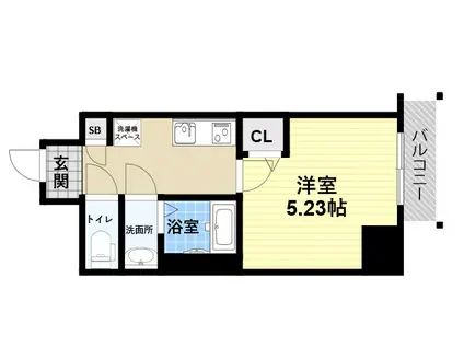 シロハイヌ尼崎中央(1K/13階)の間取り写真