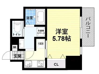 シロハイヌ尼崎中央(1K/10階)の間取り写真