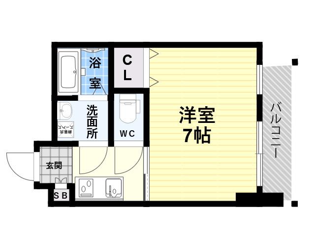 フォーリアライズ昭和南通2(1K/2階)の間取り写真